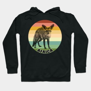 Bat-eared Fox on Vintage Retro Africa Sunset Hoodie